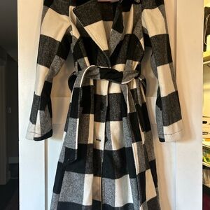 G by Giuliana Monochrome Checkered Coat